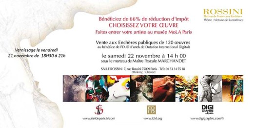 Invitation Vente aux enchères salle des ventes Rossini samedi 22 novembre à 14h